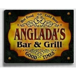  Angladas Bar & Grill 14 x 11 Collectible Stretched 