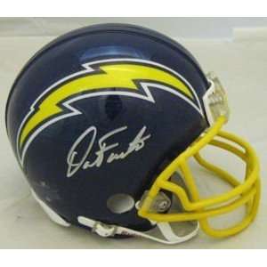  NEW Dan Fouts SIGNED Throwback Chargers Mini Helmet 