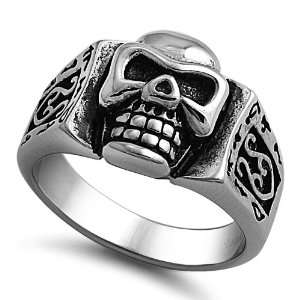  Stainless Steel Casting Ring   Skull   Size  10 Jewelry