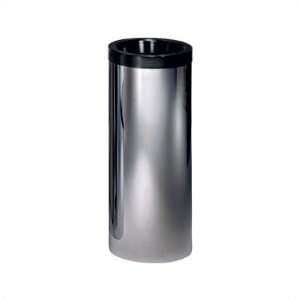  Metal Cylindrical 24 28 H Trash Receptacle with Black Top 