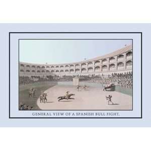  General View of a Spanish Bull Fight   Paper Poster (18.75 