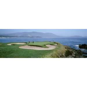 Angle View of People Playing Golf at a Golf Course, Pebble Beach Golf 
