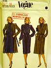 PATTERN VINTAGE VOGUE TRENCH COAT & COAT DRESS SZ 14 BUST 36 HIP 38 