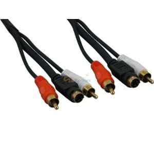  25ft S Video Mini DIN4 Male + 2 RCA Male Audio Cable 