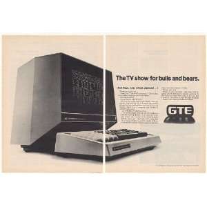  1974 GTE Videomaster 7851 Broker Computer 2 Page Print Ad 