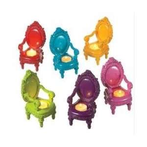   Vibrant and Funky Multi Color Victorian Chair Tea Light Candle Holders