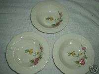 Edwin Knowles Scalloped Edge  Embossed Fruit Bowls (3)  