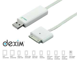 DEXIM VISIBLE GREEN CHARGE CABLE FOR iPHONE 3G 3GS 4 0885819004261 