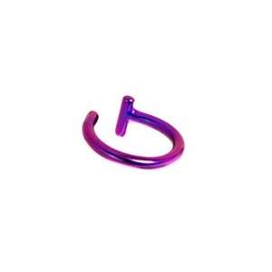   Surgical Steel Fake Nose Ring Hoop Anodised Purple 5/16 7.9mm 16G