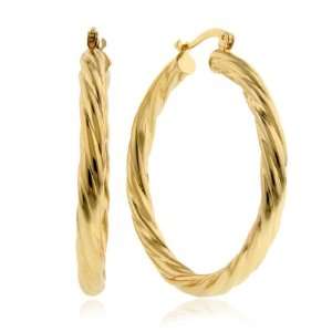    Vicenza Collection Italia Twisted Hoop Earrings   Jewelry