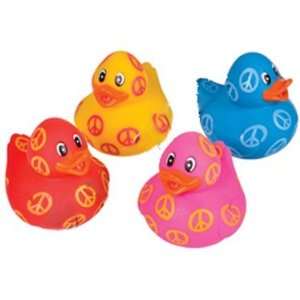  12 Peace Sign Rubber Ducks   Toys & Games