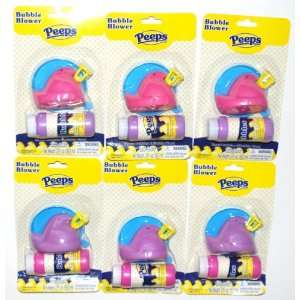  Peeps Purple and Pink Chick Bubble Blowers with Wand (6 