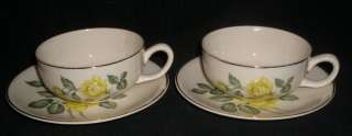 GOLDEN SCEPTER YELLOW ROSES PADEN CITY CUPS & SAUCERS  