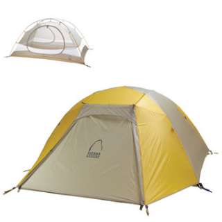 The Asp 2 person tent with rainfly and vestibules.