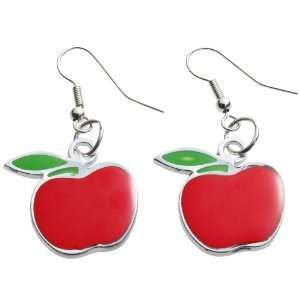 Lets Party By Forum Novelties Teachers Pet Apple Adult Earrings / Red 