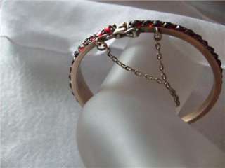 Vtg Antique Victorian Rose Cut Bohemian Garnet Bracelet  