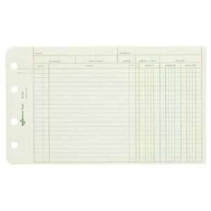  Ledger Refill Sheets, Recycled, 5x8 1/2, 100/PK, Green 