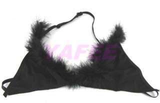 Ladys Sexy vest villi bra+headwear+g string+2wrist wear  