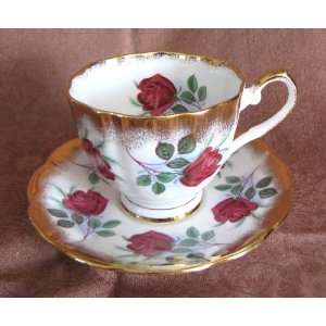  Vintage Stratford Fine Bone China Red Rose Tea Cup 