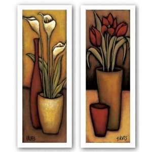  Tulips Vermelhas and Copo De Leite Set by H. Alves 12x36 