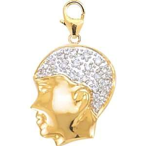  14K DIAMOND BOYS HEAD CHARM  YELLOW GOLD Jewelry