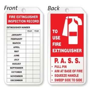  Fire Extinguisher Inspection Record Tag , 2.125 x 4.25 