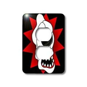   cyclops skull 3 on black   Light Switch Covers   2 plug outlet cover