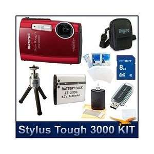  Stylus Tough 3000 Digital Camera (Red), 12 Megapixels, 2.7 LCD 