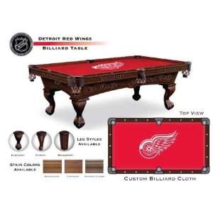   and Cinnamon Finish Pool Table with Detroit Red Wings