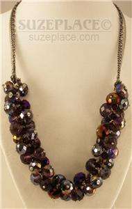 NEW C.A.K.E. BY ALI KHAN NEW YORK PURPLE IRIDESCENT CRYSTAL NECKLACE 
