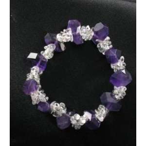  FACETED AMETHYST, APATITE BEADS, BRACELET ~ Everything 