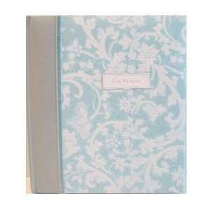  Pepperpot Sky Blue Floral Wedding Memory Book with Velvet 