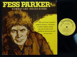 DAVY CROCKETT Fess Parker COWBOY INDIAN SONGS DISNEY NM  