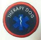 High Quality Blue/Red Embroidered Sew On Patch   THERAPY DOG