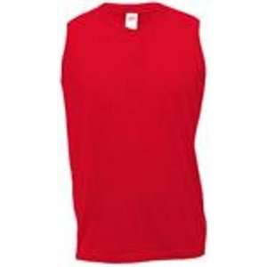  Soffe Ladies Sleeveless Red Two Button Henley SMALL 