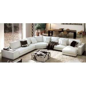    Contemporary White Italian Sectioanl Sofa Set