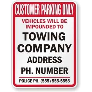   Ph. Number, Police Ph.(555) 555 5555 (Nevada) Aluminum Sign, 24 x 18