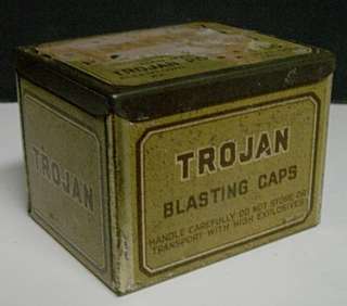 1930s Trojan Blasting Caps Tin 100 No. 7   Allentown, PA  
