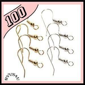material surgical steel hypo allergenic plated quantity 100 earwires 