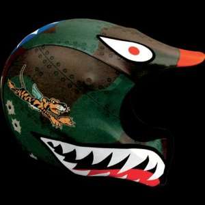  Moto Vation Racing Helmet Skinz, Green Flying Tiger 113 