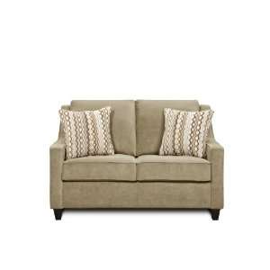  Simmons Upholstery Bronze Micro Fiber Fabric Twin Size Sofa 