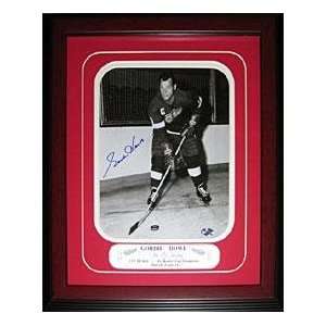 Gordie Howe Autographed Black & White Detroit Red Wings Hockey Framed 