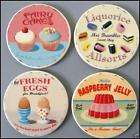   cakes eggs jelly liquorice allsorts coasters set 