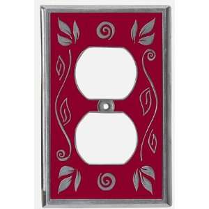  Leaf Cranberry Single Color Outlet Switch Plate