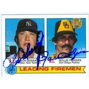 Goose Gossage (Yankees) & Rollie Fingers ( Padres) Autographed 2001 