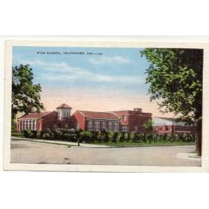   1920s Vintage Postcard High School Valparaiso Indiana 