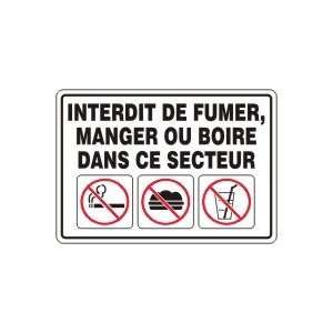  Labels INTERDIT DE FUMER, MANGER OU BOIRE DANS CE SECTEUR 