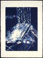 Fritz Scholder Blue Altar SIGNED ARTWORK Cliche Verre Cyanotype 