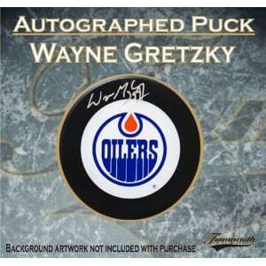  Signed Wayne Gretzky Edmonton Oilers Hockey Puck Sports 