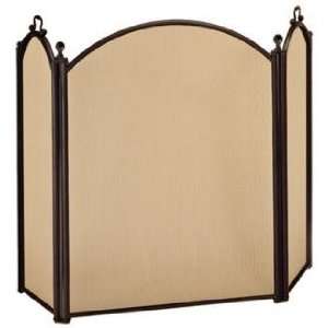  Three Fold 33 High Arched Black Fireplace Screen